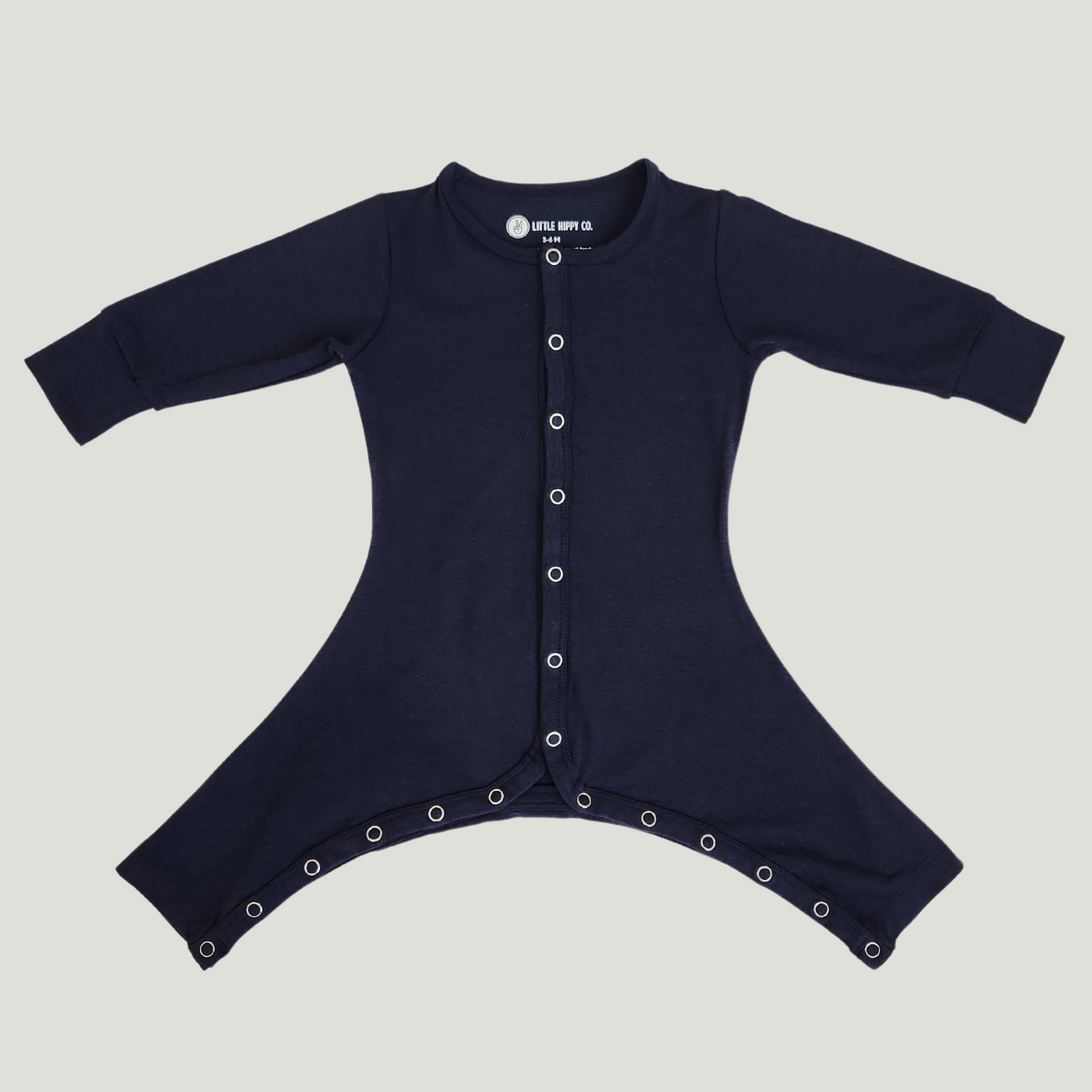 Little Hippy Co. Custom Hip Dysplasia Pajamas in Marine Navy
